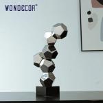 Indoor Abstract Geometry Metal Art Decoration Geometry Cube Stainless Steel