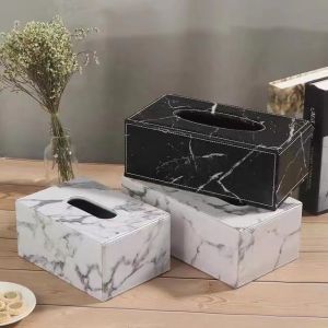 Wholesale 250mm Length Marble Like Leather Tissue Boxes With Print Logo from china suppliers
