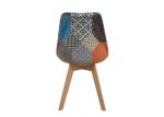 Restaurant Home Ergonomic Odm Patchwork Dining Chair With Wooden Legs