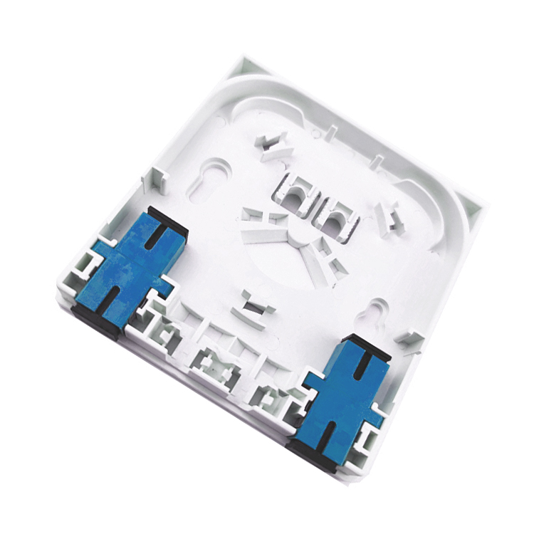 2 Cores UPC Plastic Fiber Optic Faceplate Socket Panel for Indoor in FTTH Network