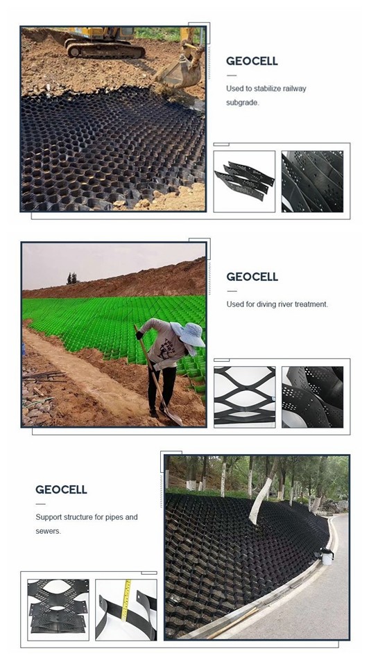 Cellular Confinement System HDPE Geocell Mat For Driveways Erosion Control