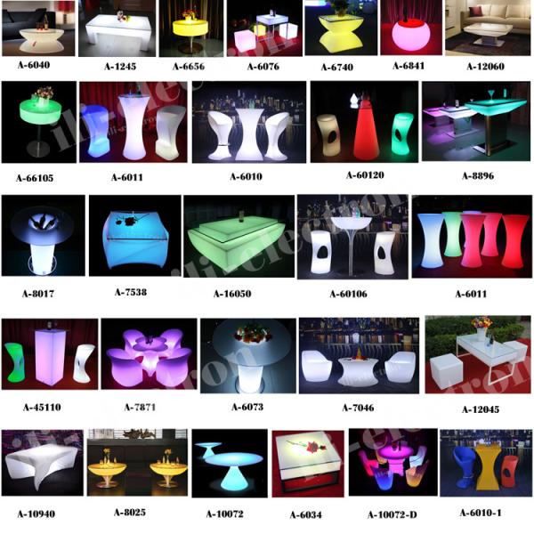 Luxury Illuminated Led Bar Table For Rental 1 Year Warranty