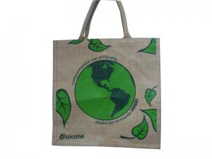 Wholesale Water Proof Paste Green Earth Gunny Bag, Handle Cotton Weaving Reusable Carrier Bags from china suppliers