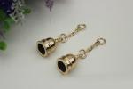 DIY high-grade leather accessories 10mm gold metal tassel hat bell charm for bag