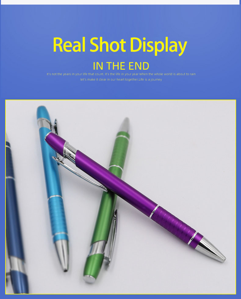 Multi Colors Press Metal Ballpoint Pen 1.0mm Anti-Slip Pen Grip Click Ball Pen