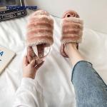 OEM / ODM PVC Outsole Womens Furry Slippers For Winter
