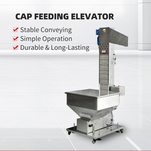 Automatic Cap Sorting Elevator with 20-130mm Cap Diameter, 0.37KW Motor Power, and Food-Grade 304 Stainless Steel Construction