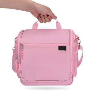 Wholesale Hanging Compact Travel Toiletry Bag Camping Carry On Pink 10X4X10 Inch from china suppliers