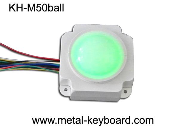 Backlit Resin Mechanical Medical Industrial Trackball Mouse , 50mm Trackball