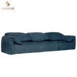 High Quality Luxury Furniture Couch Three Sofa Imported Abrasive Leather Italian