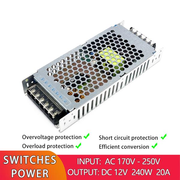 Switching Power Supply 12V 20A 240W For Advertising Light Box