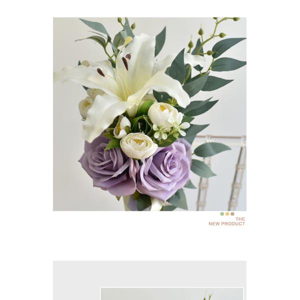 Bridesmaid Fake Silk Peony Bouquet Wedding Flowers Personalised
