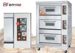 220v Gas Industrial Baking Oven Stainless Steel Three Layer Three Tray
