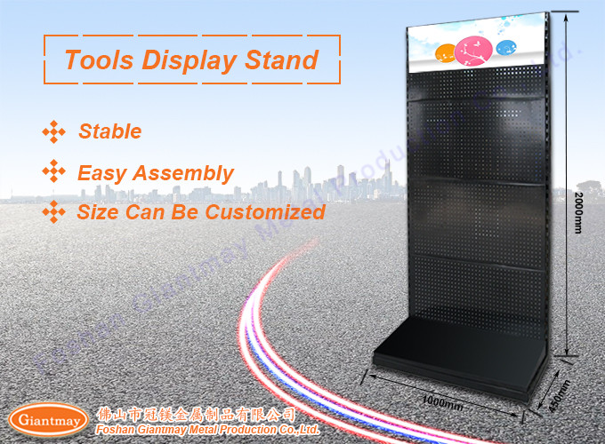 Mobile Display Shelf Stand for Stores Floor Metal Rack