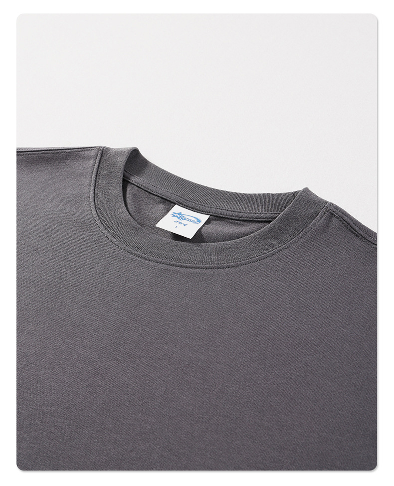 270G Heavy Cotton Blank Vintage Color Rib O-Neck T-Shirt for Men Custom Logo Design