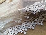 Vintage Embroidered Tulle Nylon Lace Trim For Ladies Dress 22CM Off White