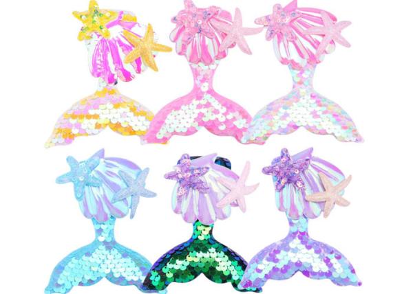 Cartoon mermaid tail Hairpin girl fresh hairpin Edge clip kids sequin bangs