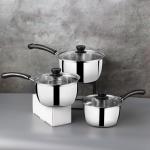 High Quality 6 Pieces Stainless Steel Cooking Pot Sauce Pan Cookware Set Milk