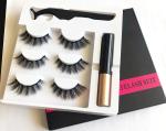 Reusable Liquid Eyeliner Magnetic Lashes , 16mm Magnetic Fake Eyelashes
