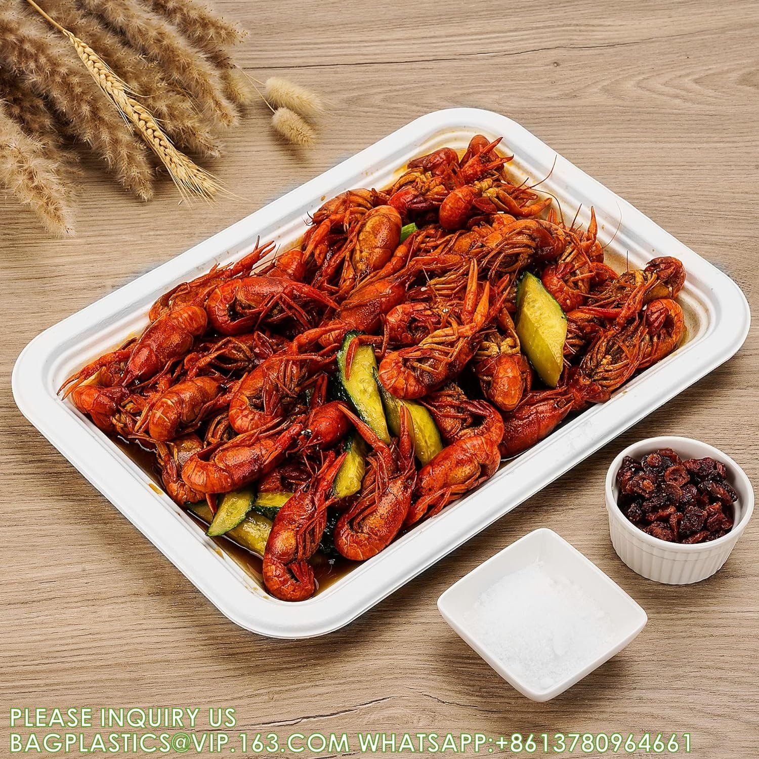 14" Heavy Duty Disposable Rectangle Food Trays, Compostable Extra Large Paper Platter Plates Serving Crawfish