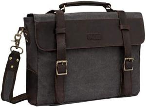 Wholesale Messenger Bag for Men,Vintage Canvas Leather Canvas Laptop Satchel Shoulder Bag Business Briefcase from china suppliers