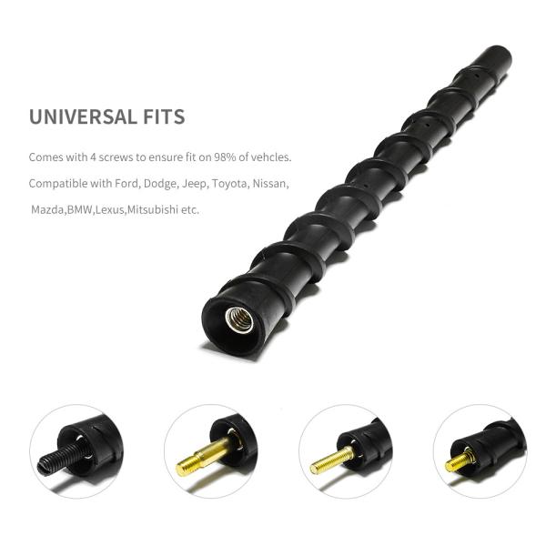 Universal Year 13 Inch ABS Roof Roofmount Rubber Topper Car Antenna with LED