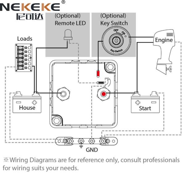 12V 125A Dual Smart Battery Isolator Switch VSR Voltage Sensitive Relay IP67 Rated