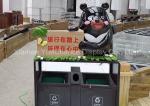 Public Shopping Centre Decorations Dustbin With Black Bear Statue