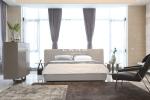 Italian Designer Modern Bedroom Furniture Fabric Headboard King Size Bed