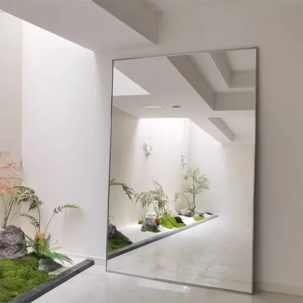 Elegant Silver Framed Decorative Full Length Mirror Chic Spaces