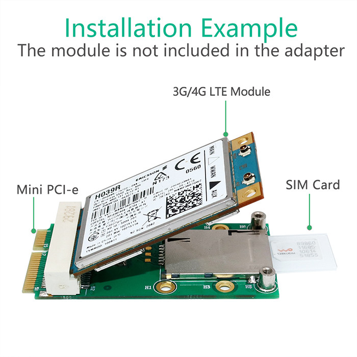 CDMA 3G/4G WWAN LTE Mini Pcie Graphics Card FCC 1x Screwdriver