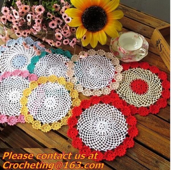 Multi Round Hand Made Crochet doily/placemat coasters/placemat set/shabby chic