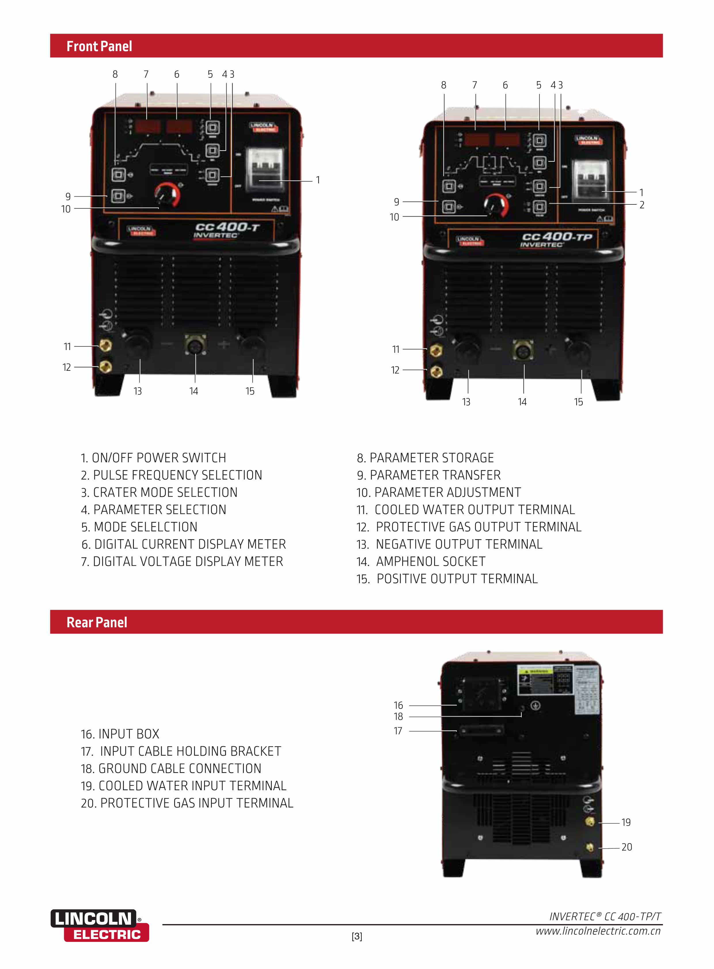 Inverter TIG welding machine Lincoln Invertec CC400-T/400-TP; 5-400A Advanced inverter technology TIG welding Machine;