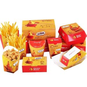 Wholesale Yason Printed Fast Food Paper Box Takeaway Food Containers For Hamburger Chips Packaging from china suppliers
