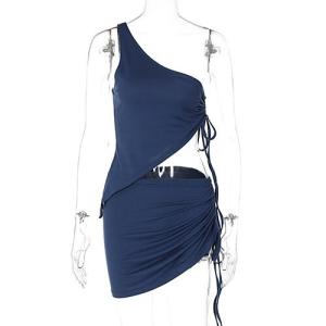 Wholesale OEM maufactory European and OEM American style 2023 Summer polyester short skirt set women from china suppliers
