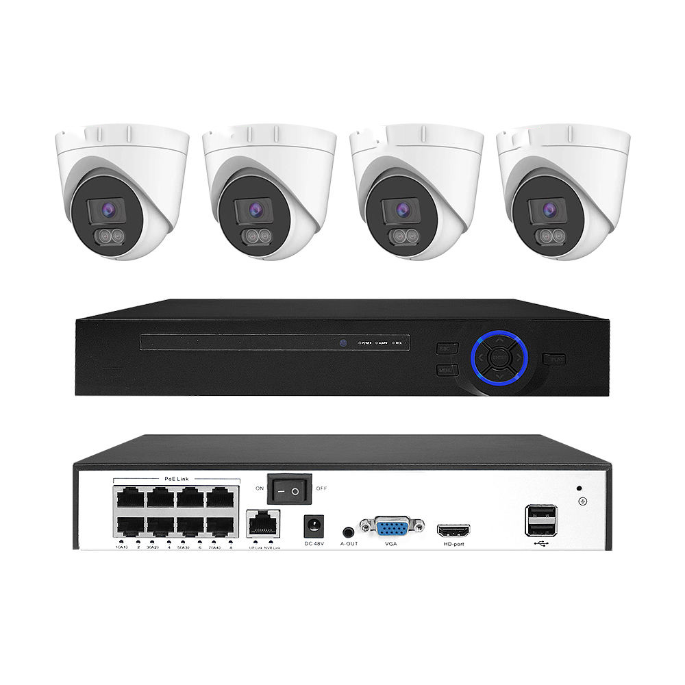 Customized 3MP 5MP 8MP easy to install night vison outdoor cctv camera dome POE kit