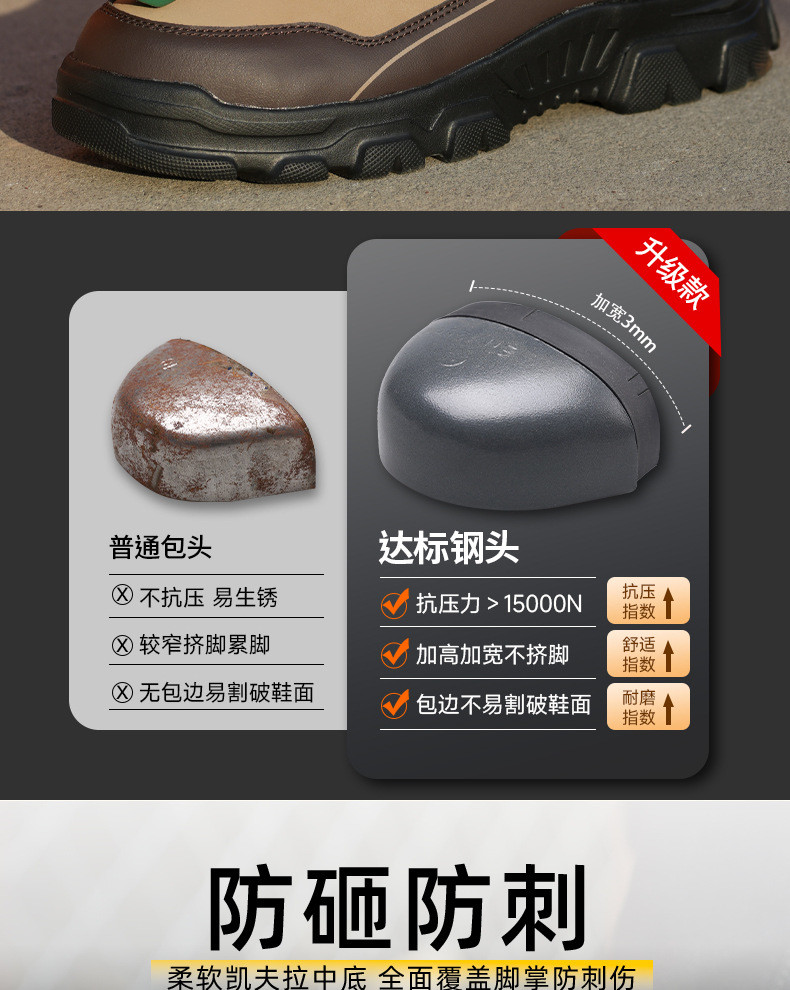 Microfiber Leather Safety Boots Black Safety Shoes Rubber Non-slip Work Shoes Security Work Boots