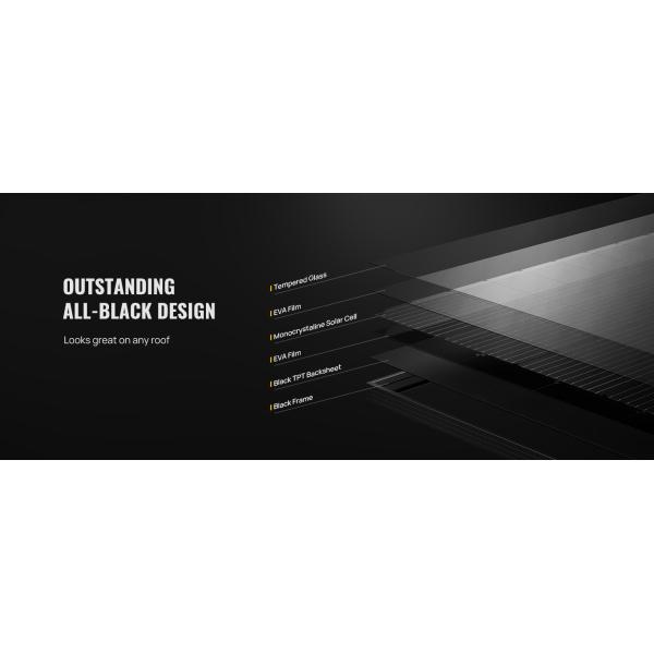 400W 10BB Lightweight Rigid Solar Panels Mono Solar Module OEM