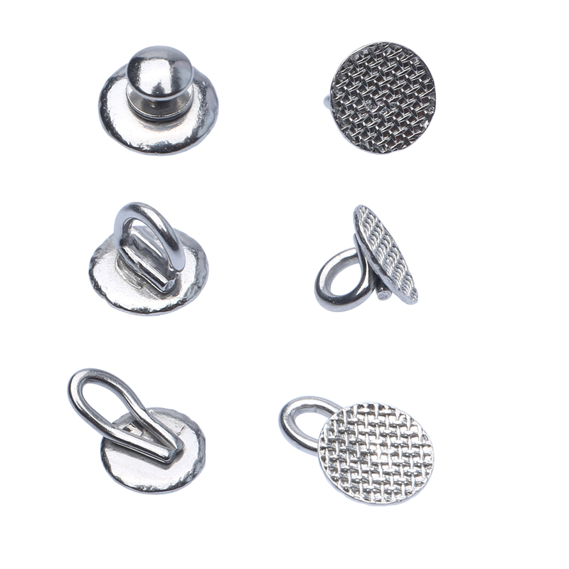 Dental Orthodontic Lingual Accessories Traction Hook with Bondable Lingual Buttons and Round Mesh Base Button Metal Material