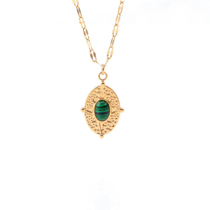 High end design versatile new peacock green necklace trendy fashion pendant