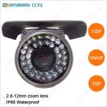 720p CMOS Waterproof IP Camera WDR 2.8-12mm Zoom Lens