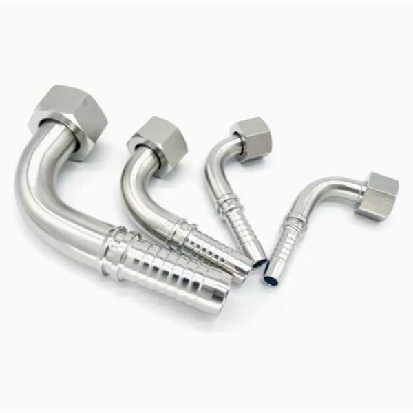 Metric 90 Degree Female 24 Degree Cone O-Ring L.T. Carbon Stainless Steel Hydraulic Hose Fitting 20491 Series