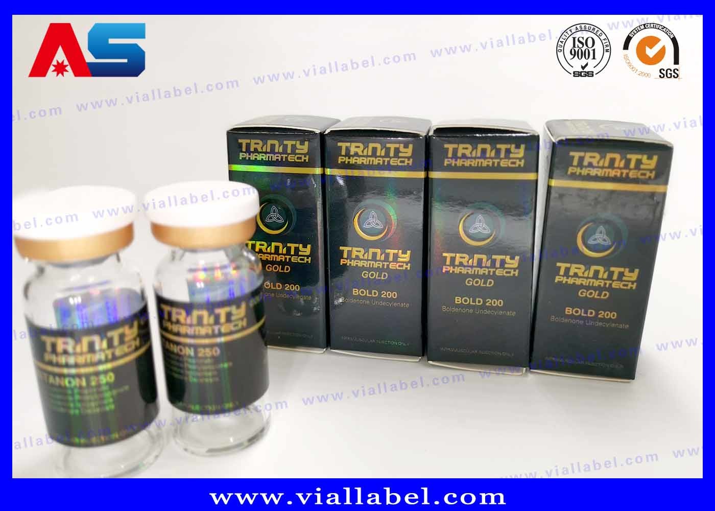 Laser Holographic 30mL Bottle Boxes Cardboard Paper / PET / PVC Material medicine packaging box