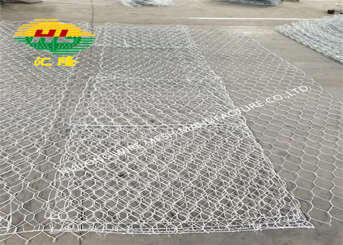 80x100mm 2x1x1m Gabion Box Wire Mesh Pvc Coated Hexagonal Weaving