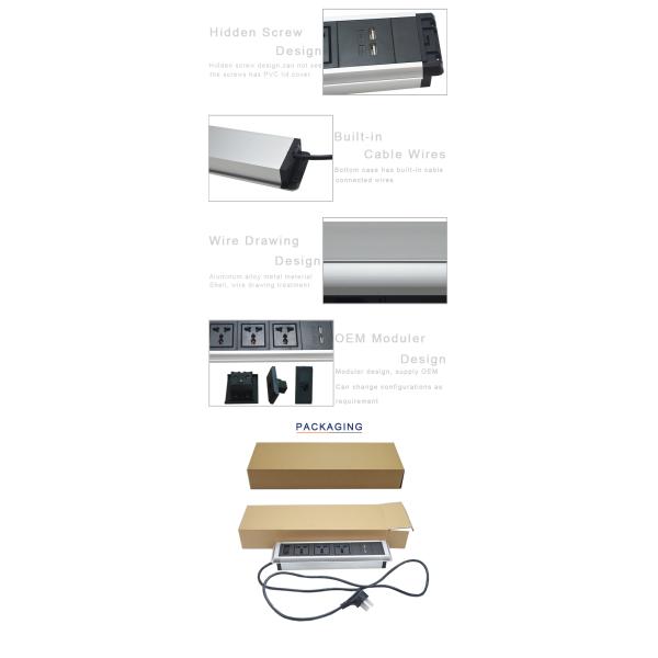 BNT EU popular installed in high-tier office room table connection box with EU power/USB/1.5M cable partition tabletop s