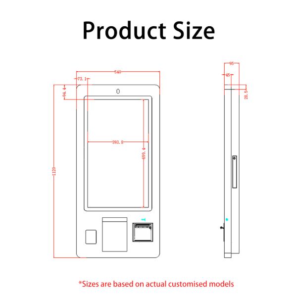 MJK 21.5 Inch Interactive Self Service Payment Kiosk 10-Point Capacitive Touch Screen SDK Enabled Android OS for Fast Food