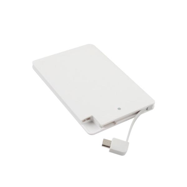 2400MAH Plastic Power Bank Li Ion Battery Power Bank With Cable