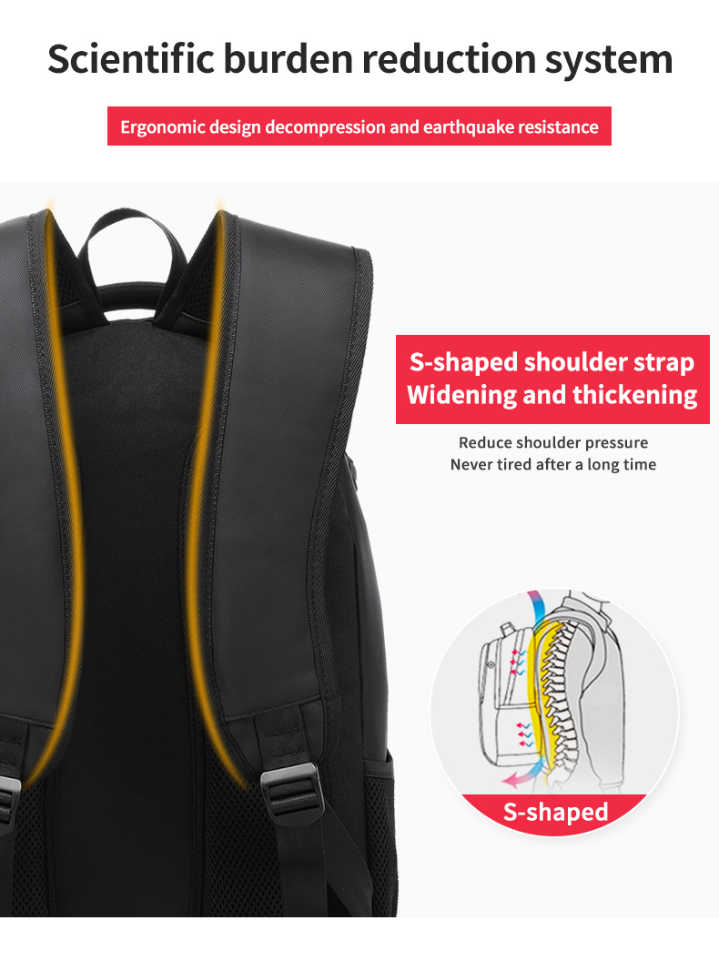 High quality products customized logo waterproof black Laptop Backpack men business Backpack