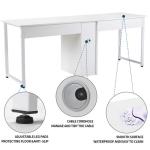 68.35lbs Weight Home Office Computer Table White Two Person Desk