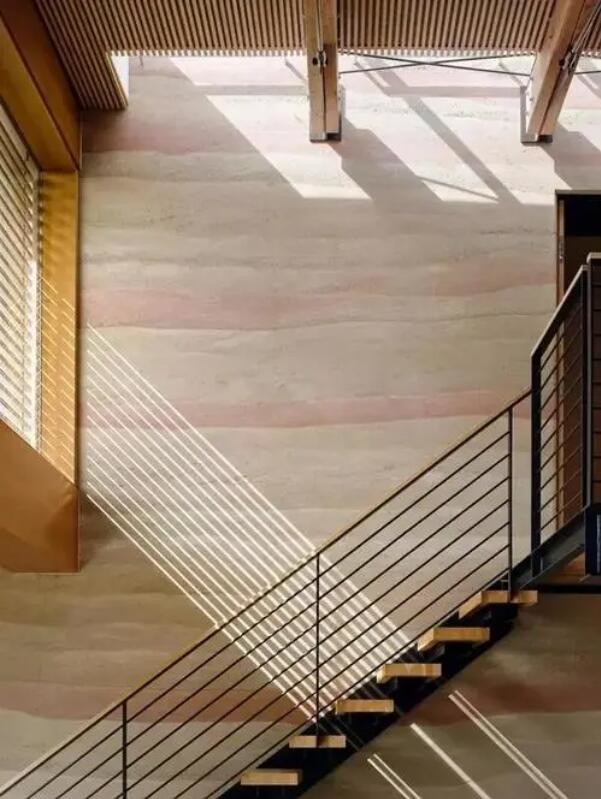 Thin Prefabricated Rammed Earth Panels Resilient Slate Soft Stone Slab Yellow Cladding Interior